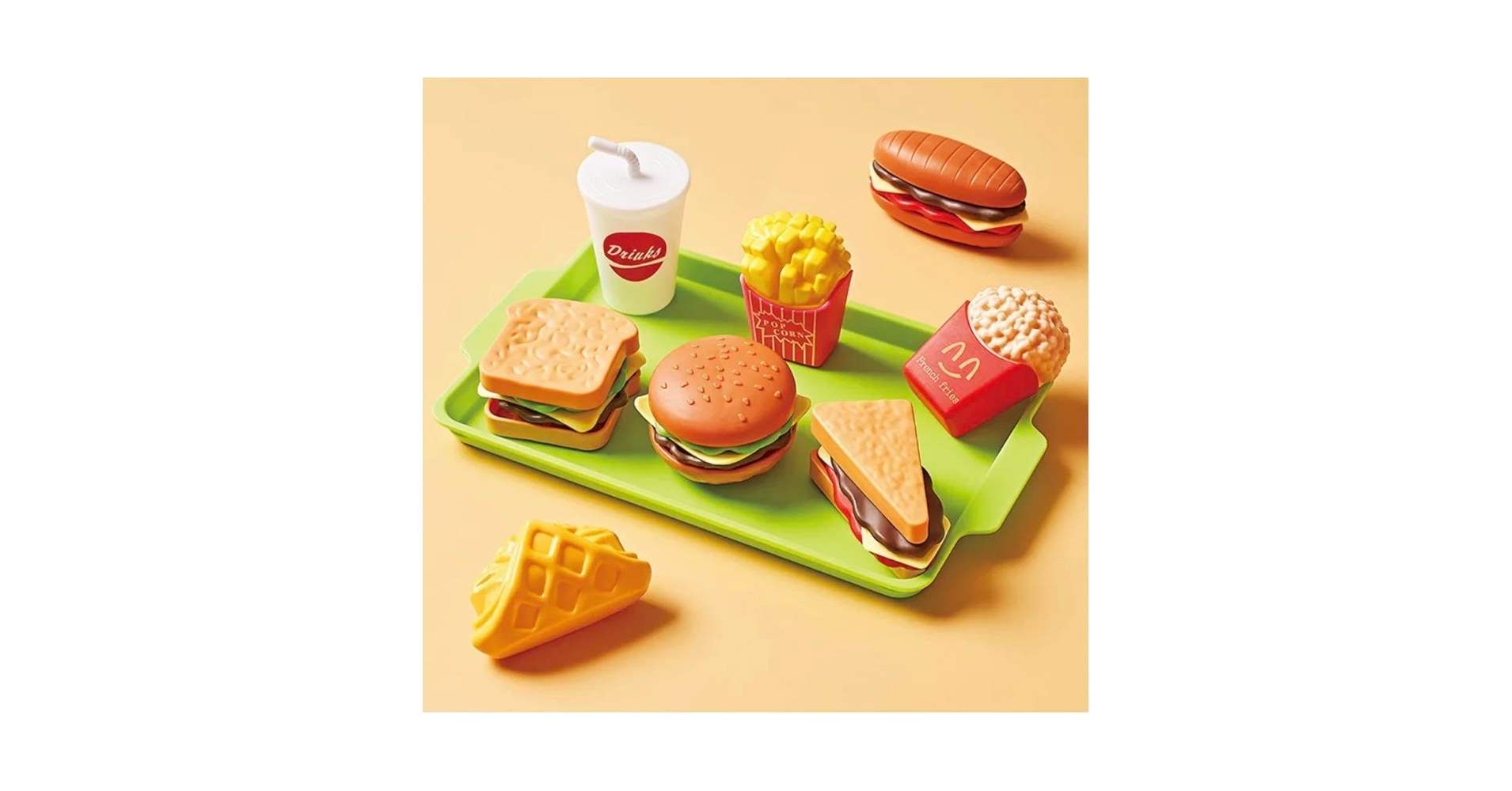 マクドナルド ハンバーガー フィギュアセット Amazon.co.jp: ハンバーガー おままごとセット お盆つき